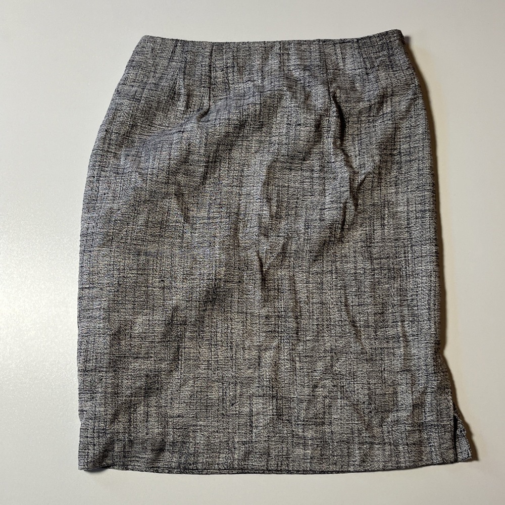 Vintage Pliers Tweed Skirt Size 11-12 Gray Tweed Career Pencil Skirt Made In USA